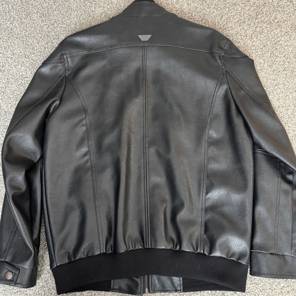 Vtg Reportage R.D.G Italia Black Mens Leather Bomber Jacket Size Medium - Picture 7 of 15